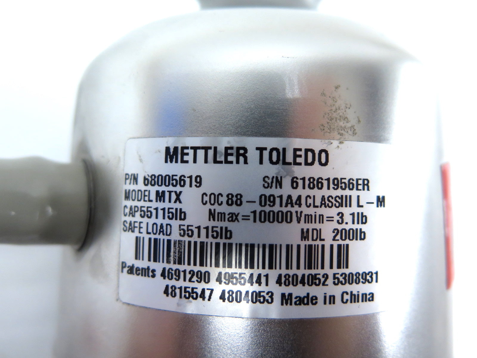 Mettler Toledo 68005619 Load Cell Safe Load 55115Lbs - Advance Operations
