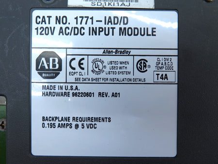 Allen-Bradley 1771-IAD/D 120V AC/DC Input Module**LOT OF 2** - Advance Operations