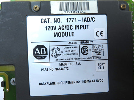 Allen-Bradley 1771-IAD/C 120V AC/DC Input Module**LOT OF 2** - Advance Operations