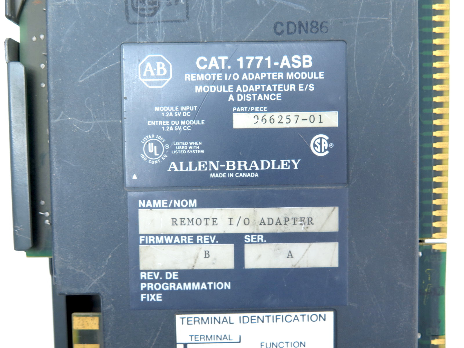 Allen-Bradley 1771-ASB Remote I/O Adapter Module Ser.A - Advance Operations