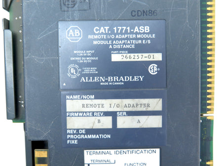 Allen-Bradley 1771-ASB Remote I/O Adapter Module Ser.A - Advance Operations