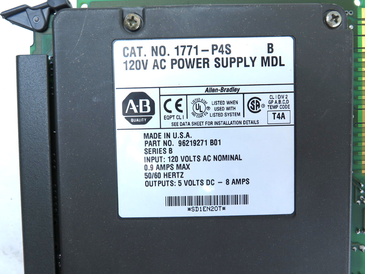 Allen-Bradley 1771-P4S 120V AC Power Supply MDL Ser.B - Advance Operations