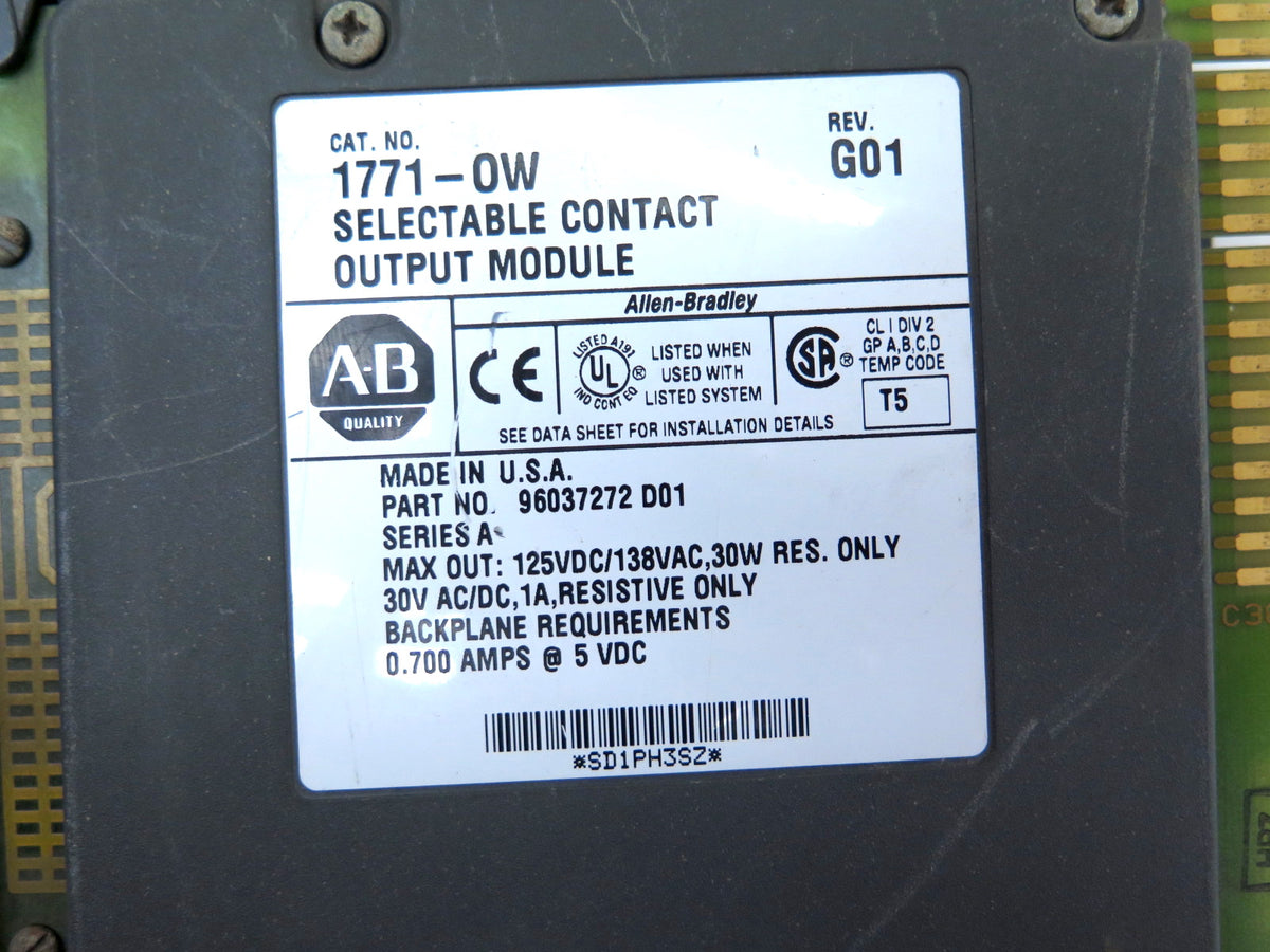 Allen-Bradley 1771-OW Selectable Contact Output Module - Advance Operations