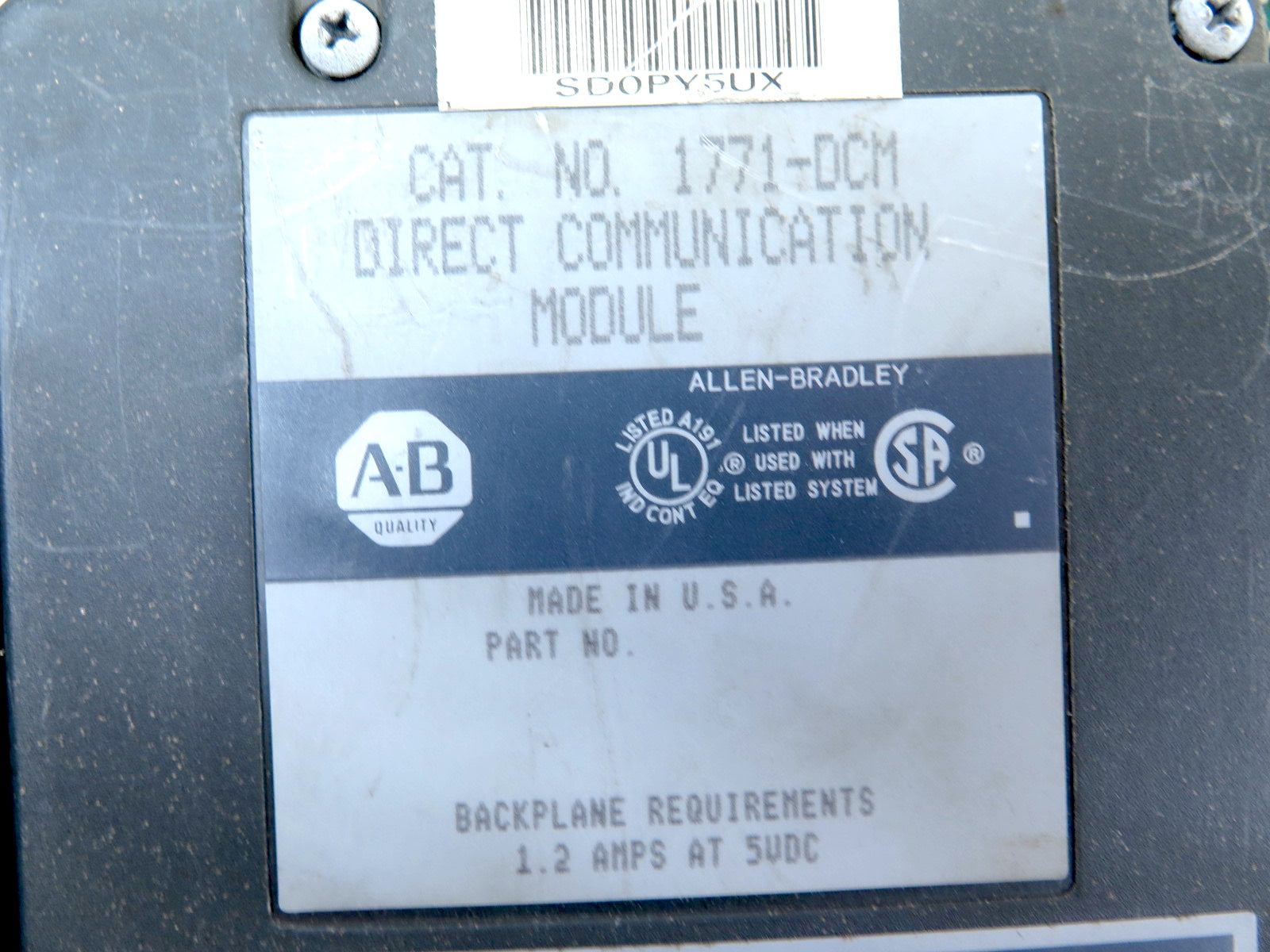 Allen-Bradley 1771-DCM Direct Communication Module Ser.A - Advance Operations