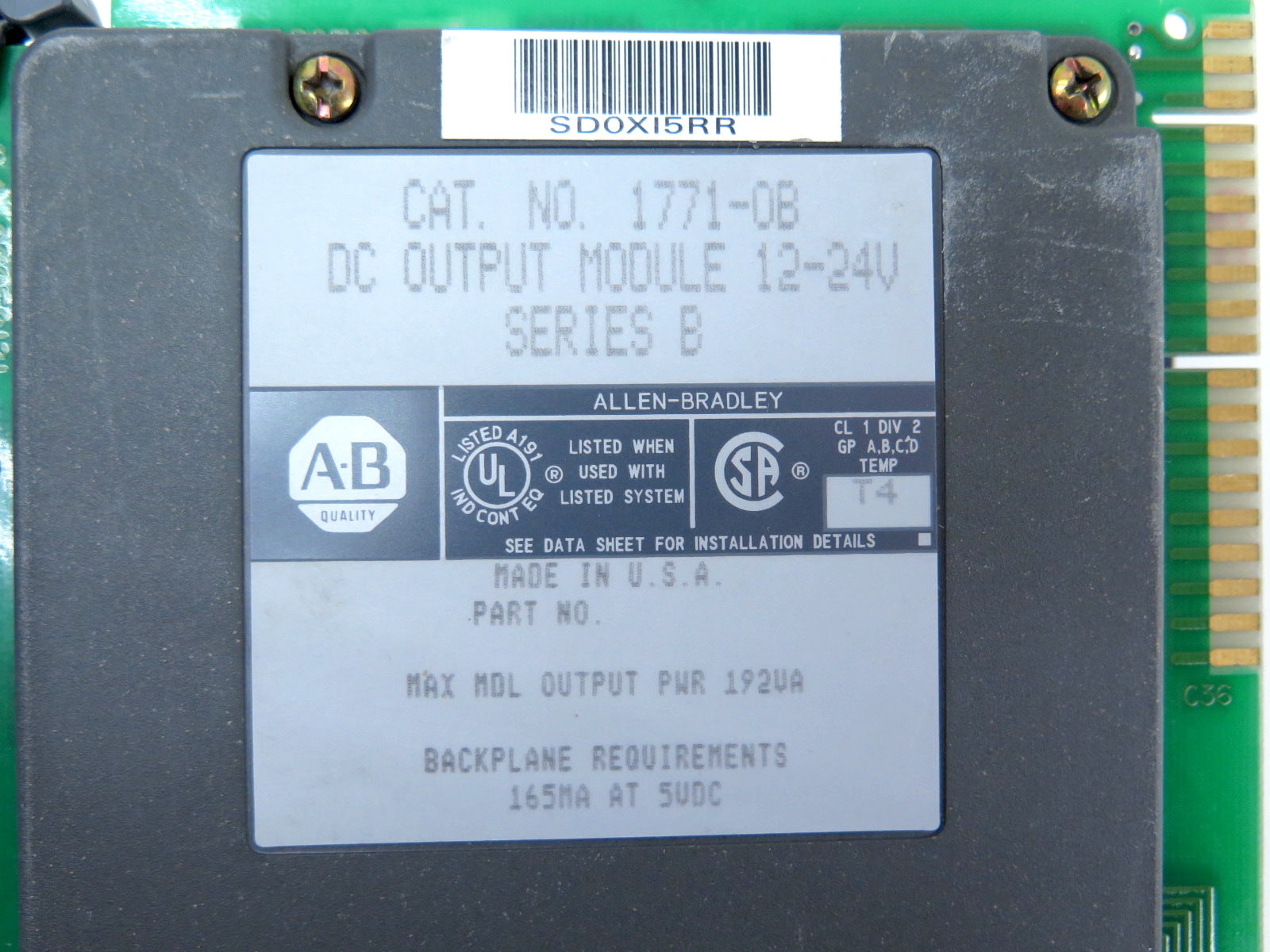 Allen-Bradley 1771-OB DC Output Module 12-24V Ser.B - Advance Operations