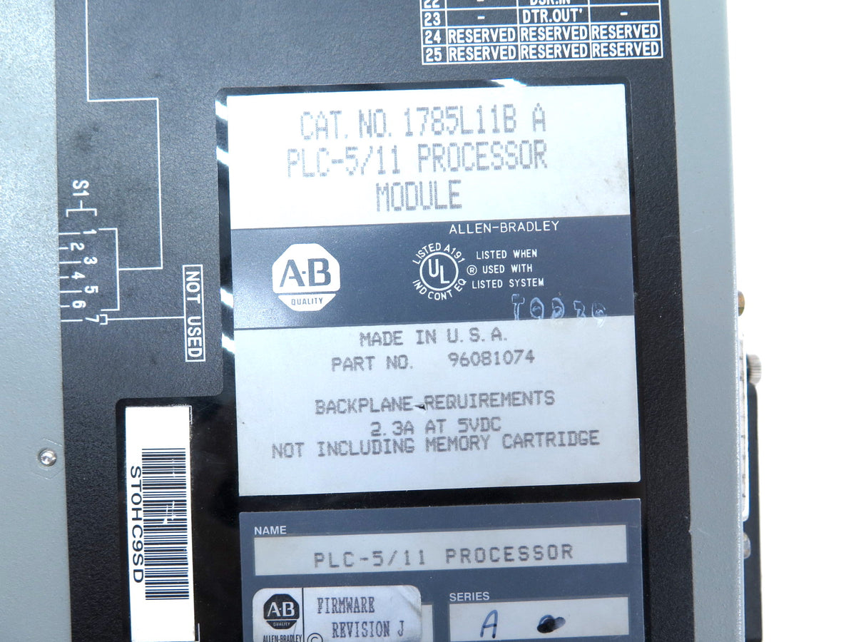 Allen-Bradley 1785-L11B/A PLC-5/11 Processor Module - Advance Operations