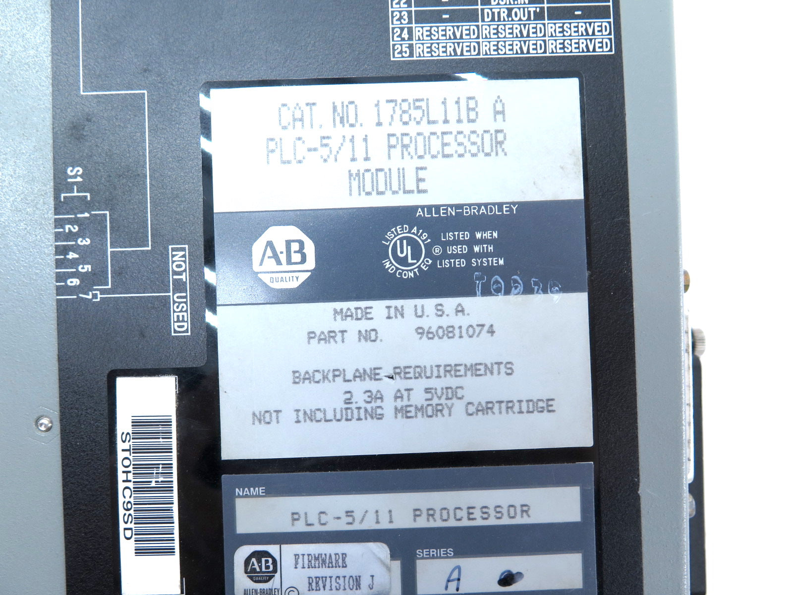 Allen-Bradley 1785-L11B/A PLC-5/11 Processor Module - Advance Operations