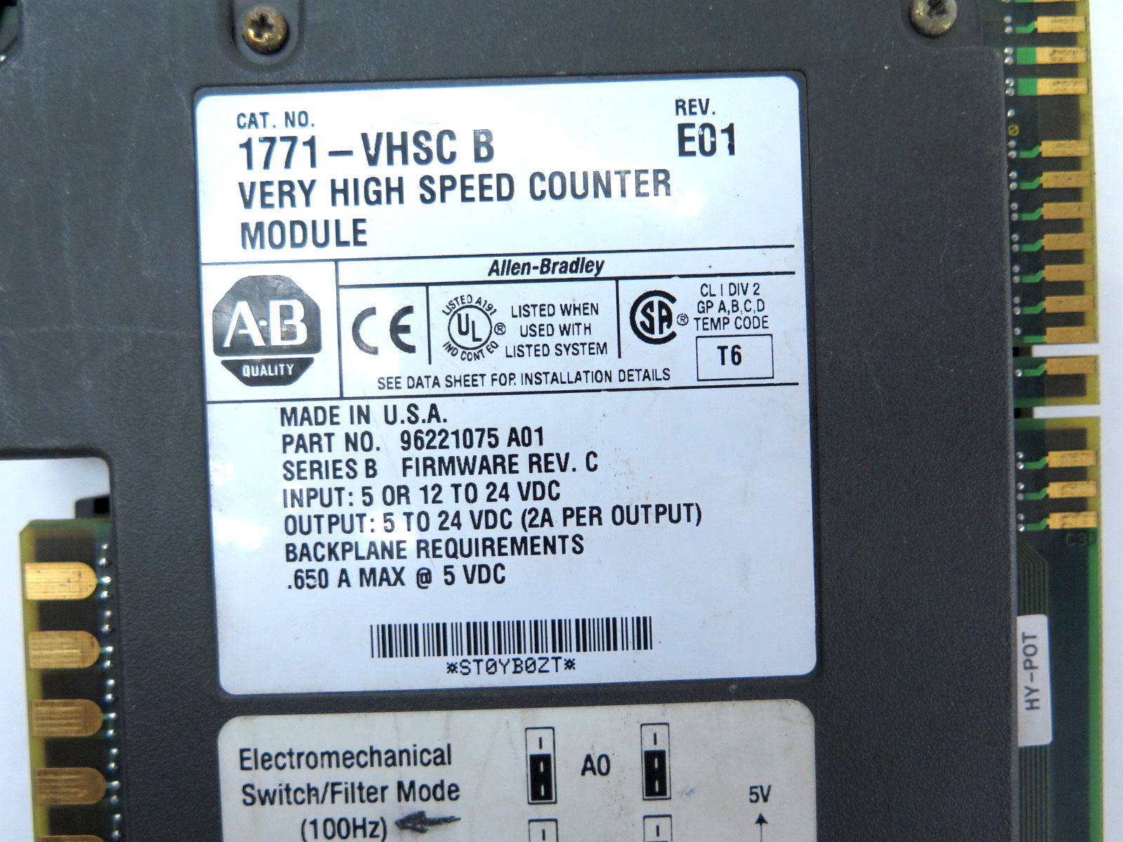 Allen-Bradley 1771-VHSC/B Very High Speed Counter Module - Advance Operations