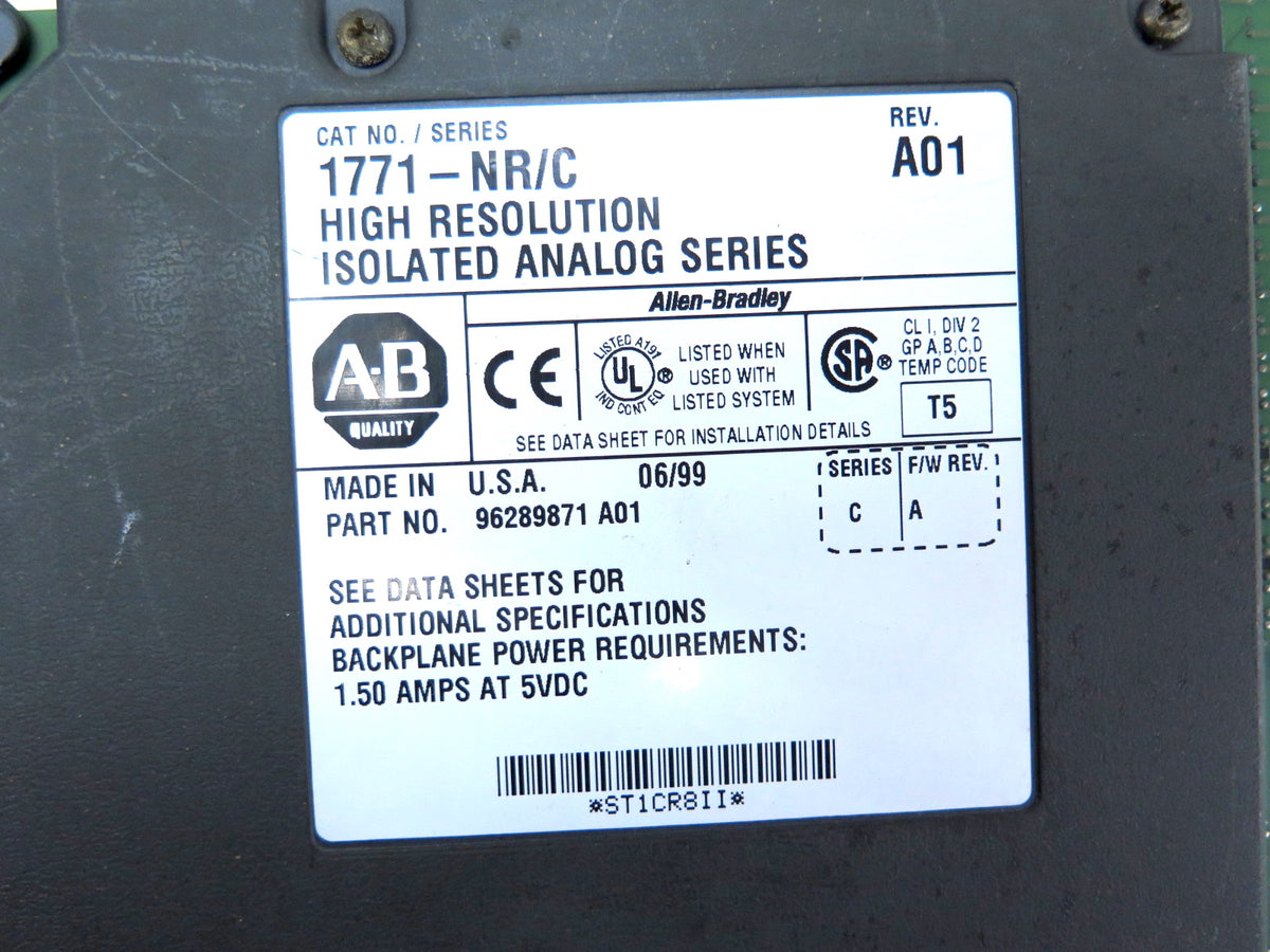 Allen-Bradley 1771-NR/C High Resolution Isolated Analog Series - Advance Operations