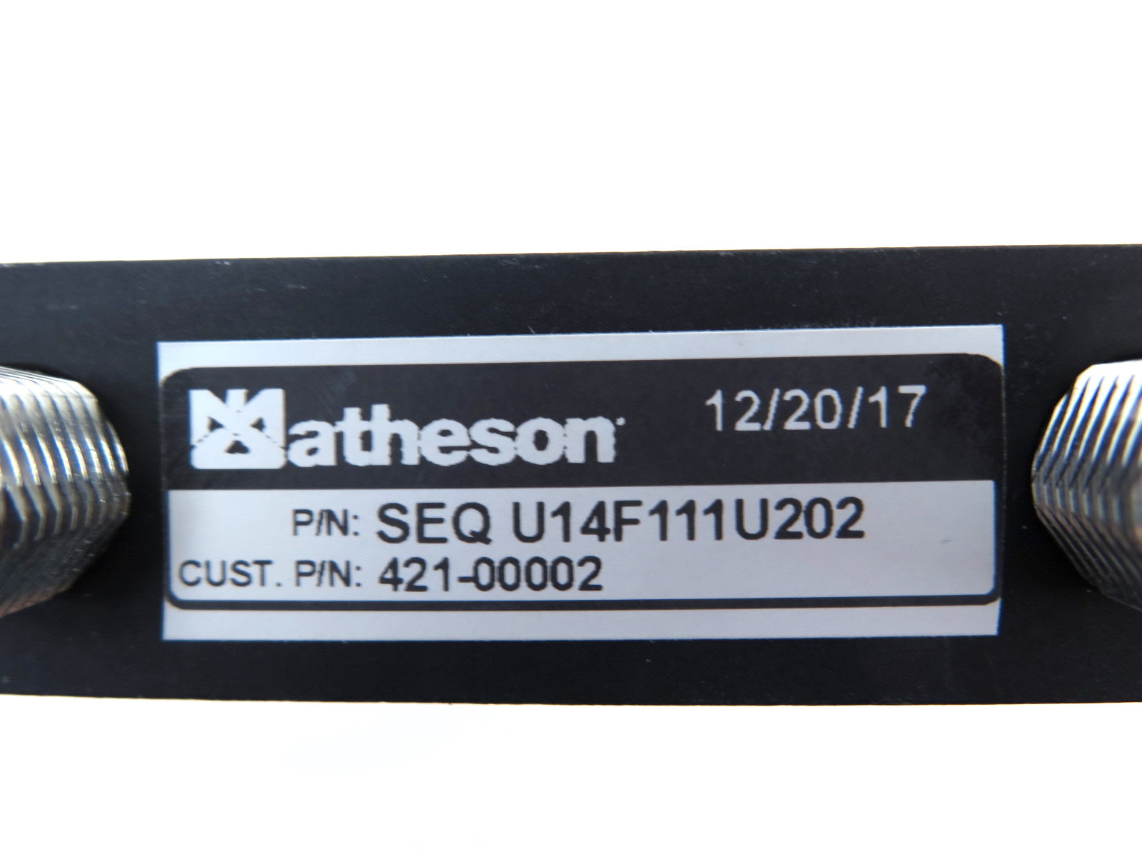 Matheson SEQ U14F111U202 Acrylic Flowmeter Glass Flow Tube PG-1000 Series - Advance Operations