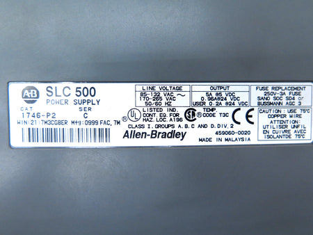 Allen-Bradley 1746-P2 Power Supply Ser.C - Advance Operations