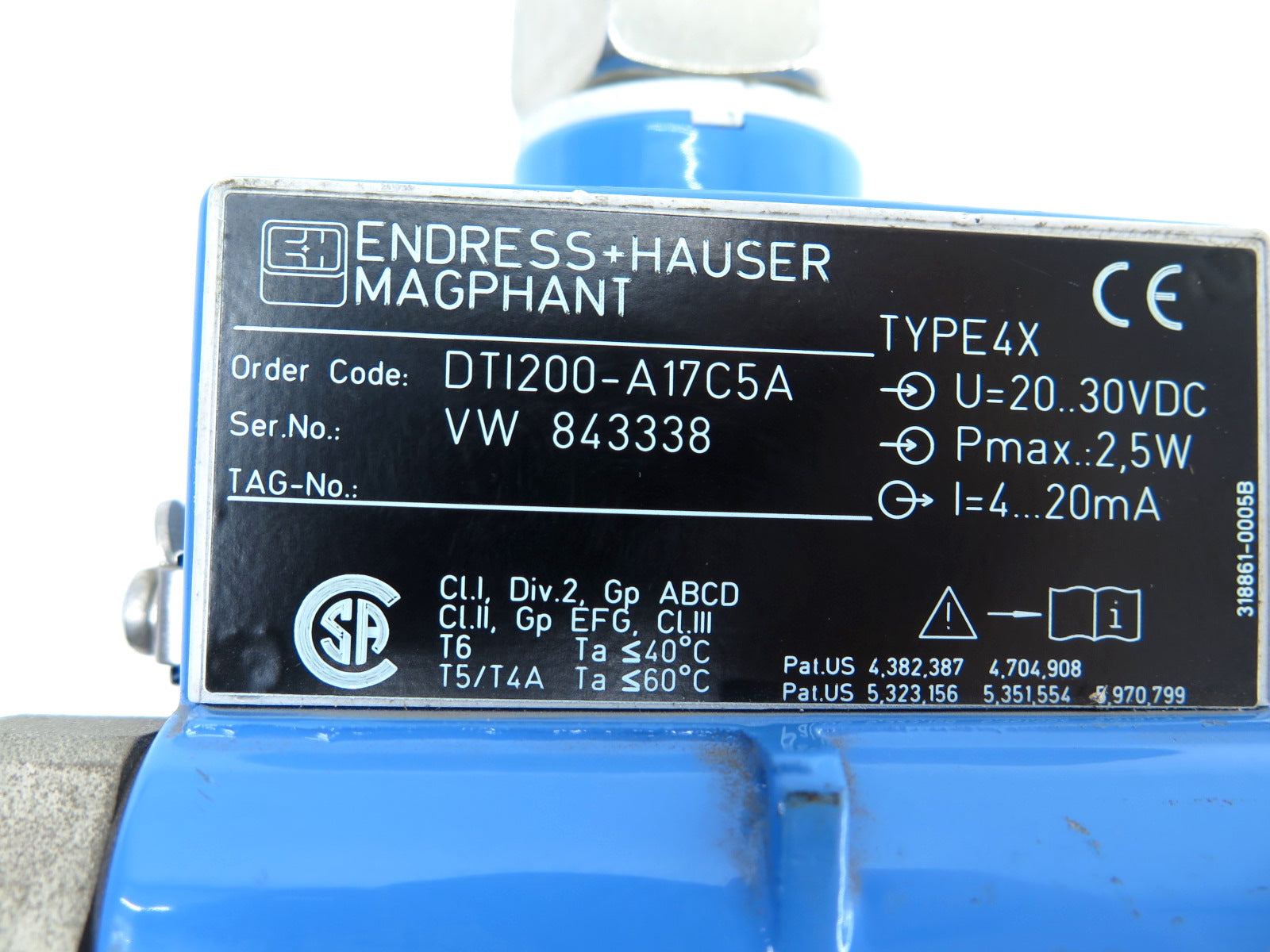 Endress + Hauser DTI200-A17C5A Magphant Electromagnetic Flowmeter - Advance Operations