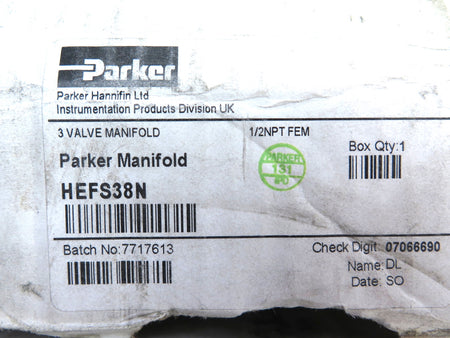 Parker HEFS38N 3-Valve Manifold Solenoid Valve - Advance Operations