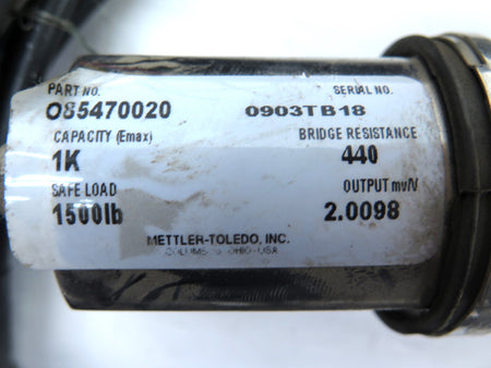 Mettler Toledo 085470020 Load Cell Output mvN 2.0098 - Advance Operations