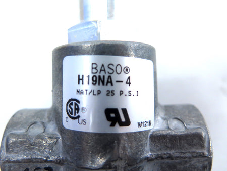 Baso H19NA-4C Valve Assembly High Pressure Safety Pilot - Advance Operations