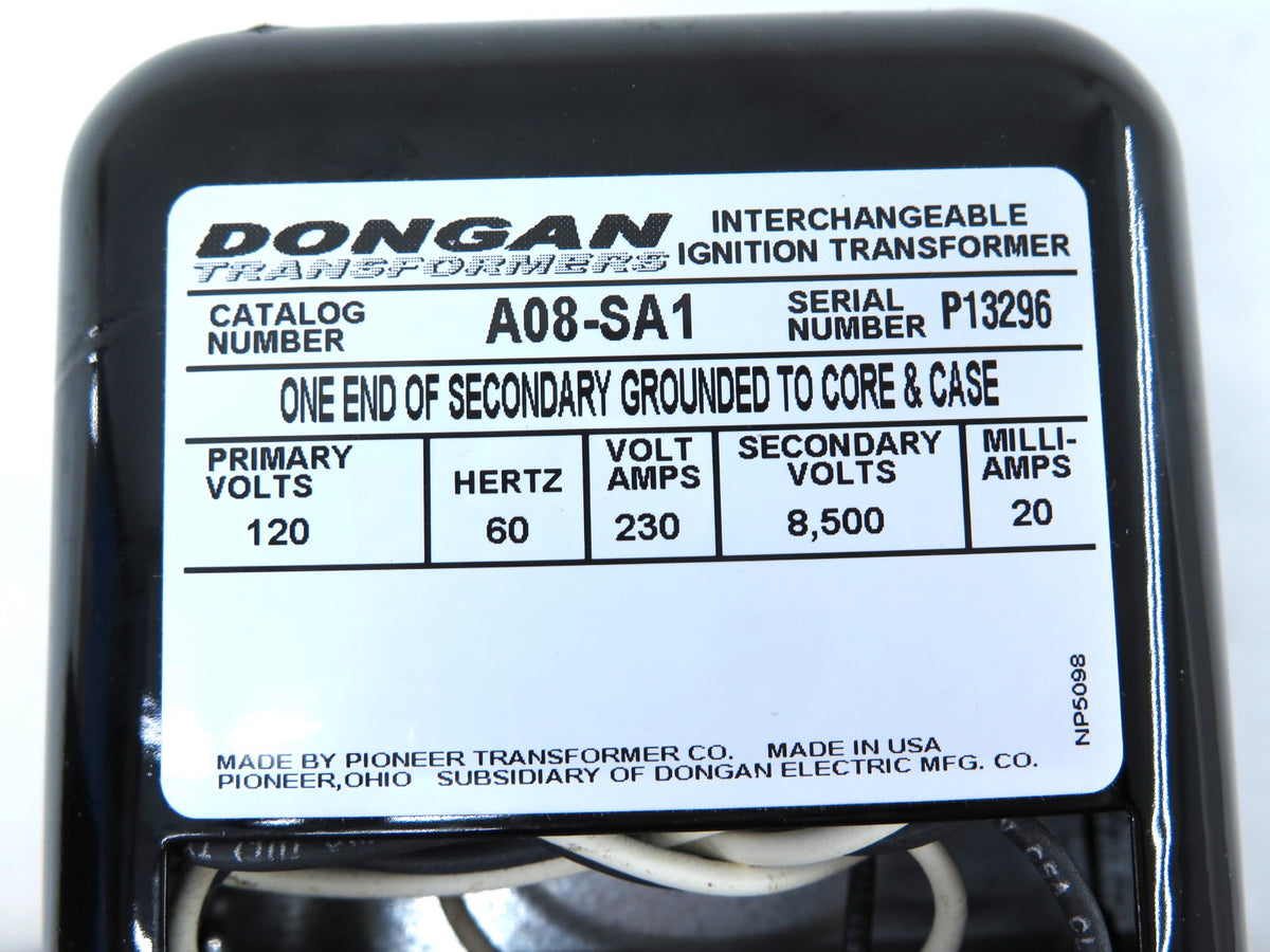 Dongan A08-SA1 Ignition Transformer - Advance Operations
