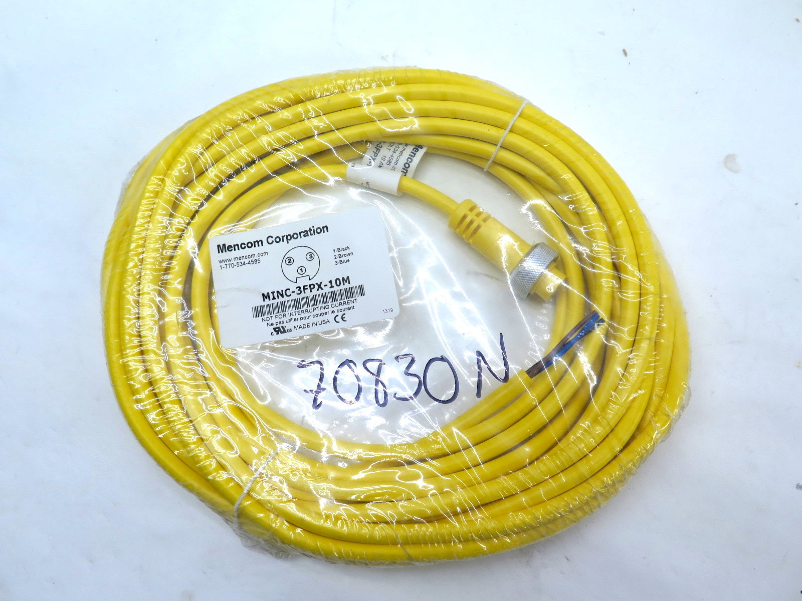 Mencom MINC-3FPX-10M Cordset 3 Pole Female - Advance Operations