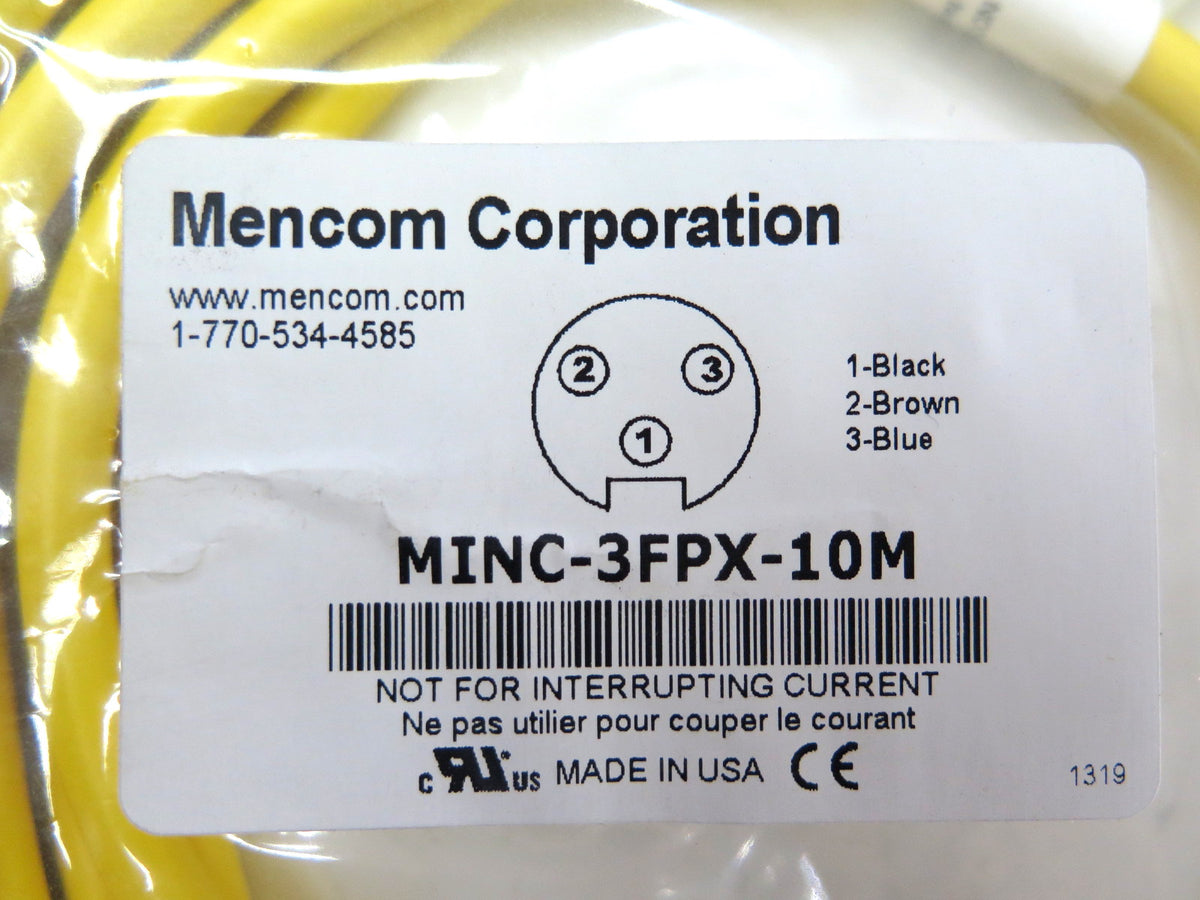 Mencom MINC-3FPX-10M Cordset 3 Pole Female - Advance Operations