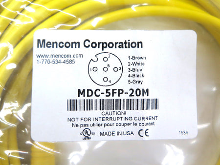 Mencom MDC-5FP-20M Cordset 5 Pole Female - Advance Operations