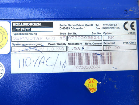 Kollmorgen SERVOSTAR 601-AS Servo Controller - Advance Operations