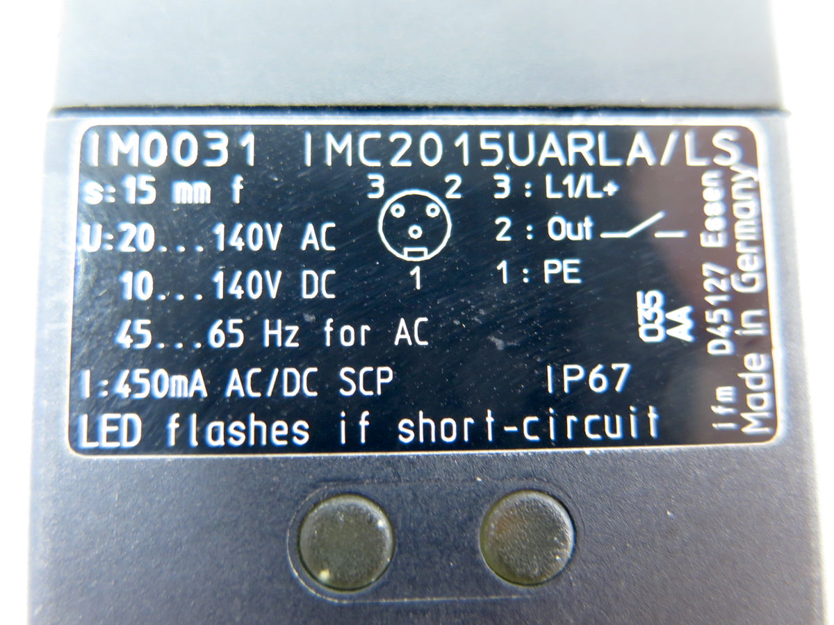 IFM Electronic IMC2015UARLA/LS IM0031 Proximity Switch - Advance Operations