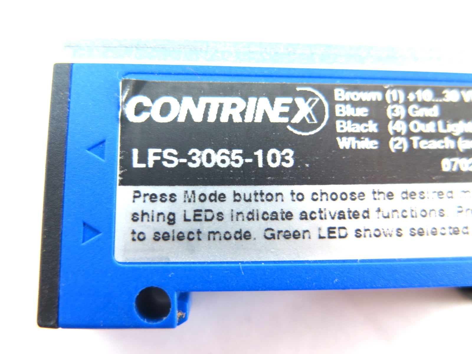 Contrinex LFS-3065-103 Fiber Optic Sensor - Advance Operations