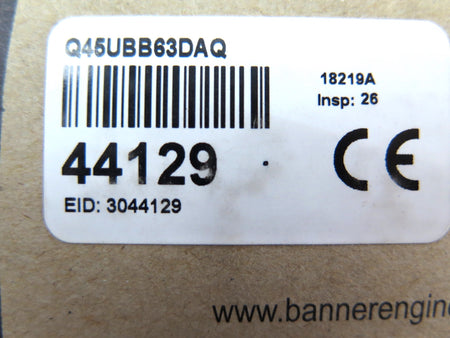 Banner Q45UBB63DAQ 44129 Versatile Ultrasonic Sensor - Advance Operations