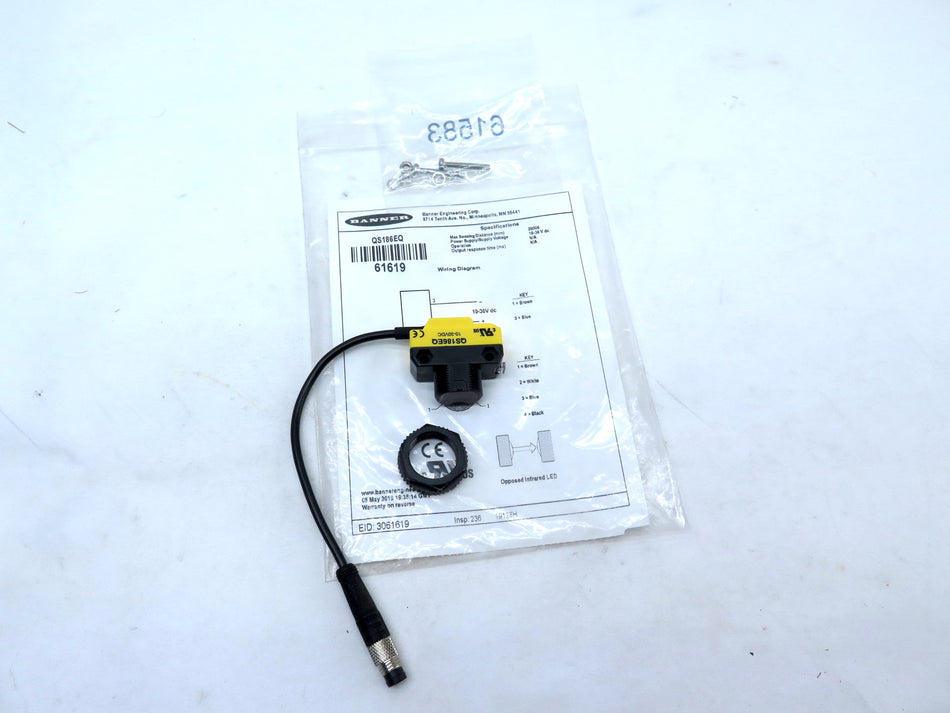 Banner QS186EQ 61619 World-Beam Photoelectric Sensor - Advance Operations