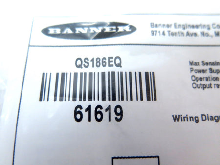 Banner QS186EQ 61619 World-Beam Photoelectric Sensor - Advance Operations
