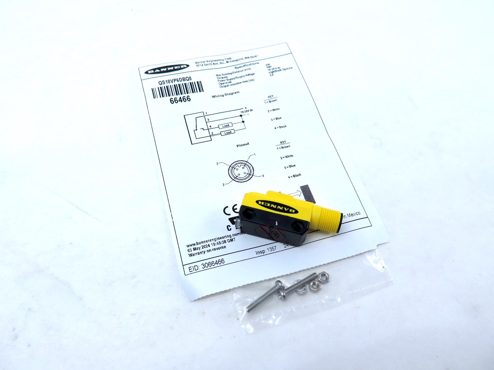 Banner QS18VP6DBQ8 66466 World-Beam Photoelectric Sensor - Advance Operations