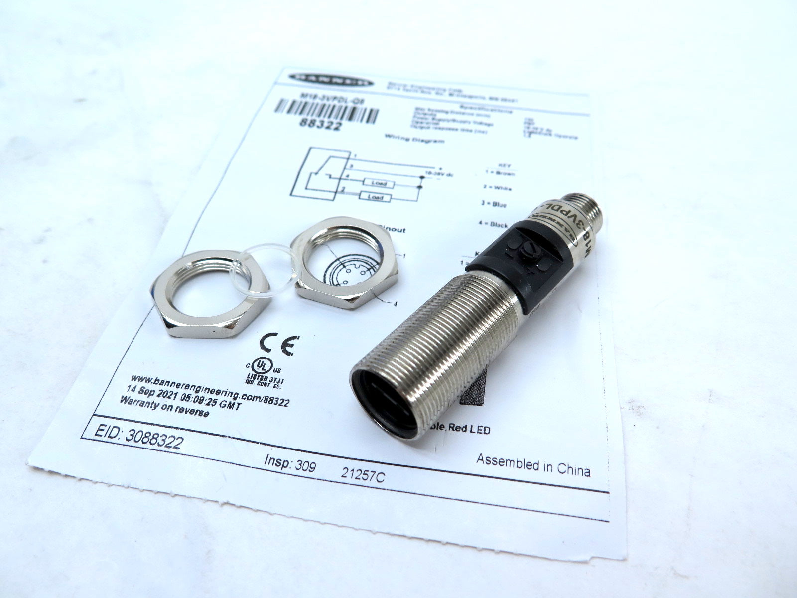 Banner M18-3VPDL-Q8 88322 Metal Barrel Mount Sensor - Advance Operations