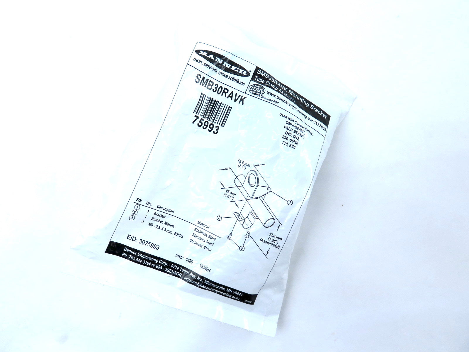 Banner SMB30RAVK 75993 V-Clamp Mount Bracket - Advance Operations