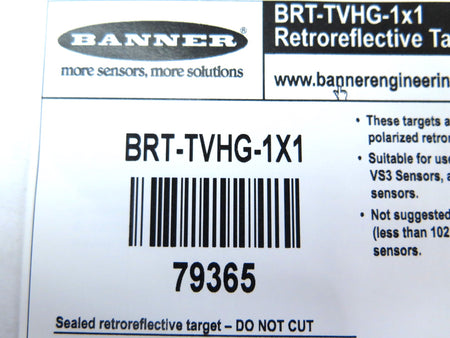 Banner BRT-TVHG-1X1 79365 Retroreflective Square Target - Advance Operations