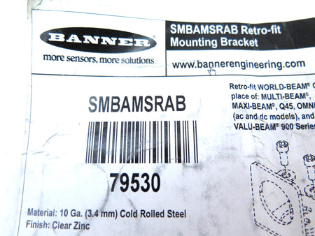 Banner SMBAMSRAB 79530 Bracket For World-Beam Sensor - Advance Operations