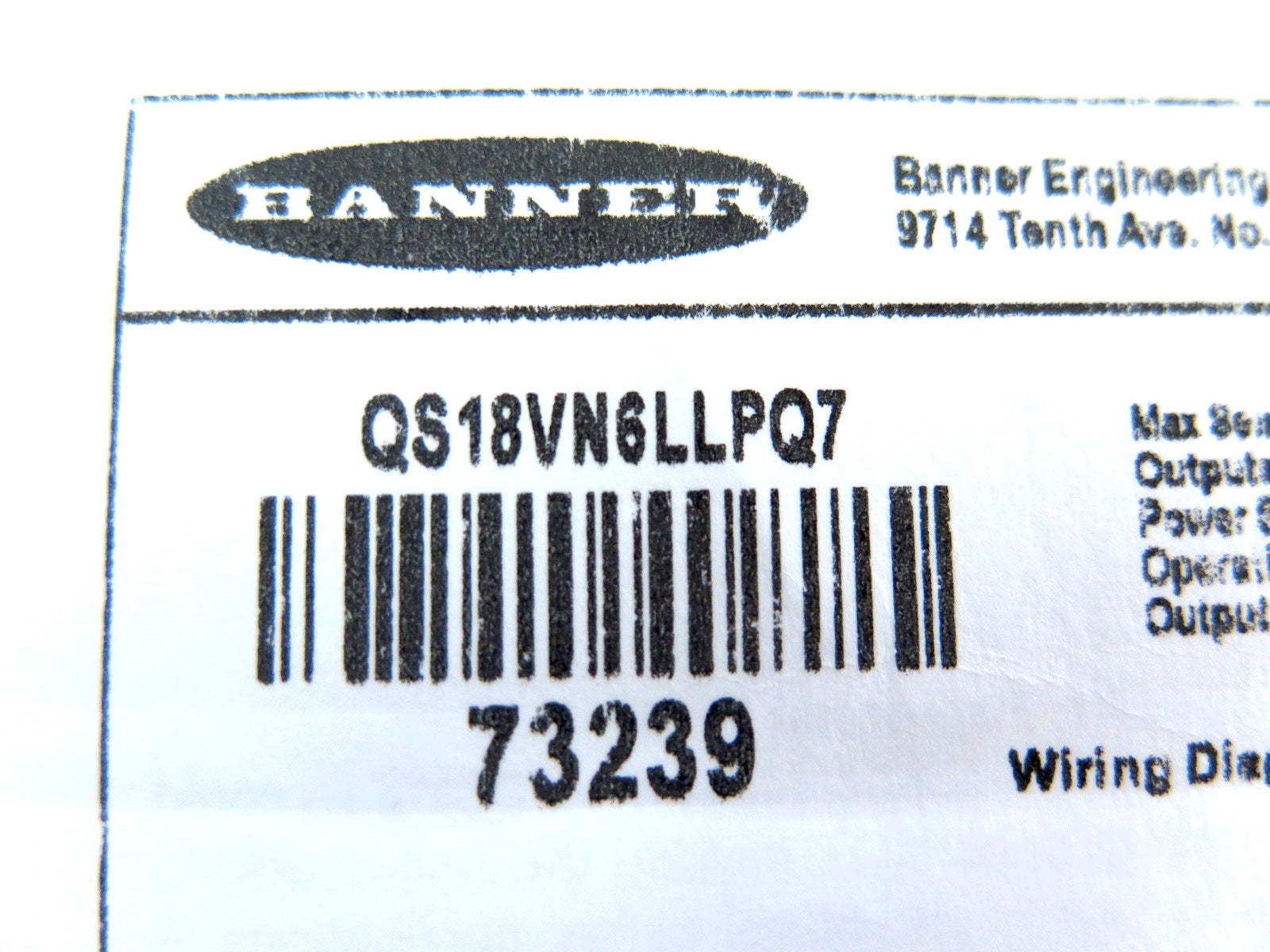 Banner QS18VN6LLPQ7 73239 World-Beam - Advance Operations