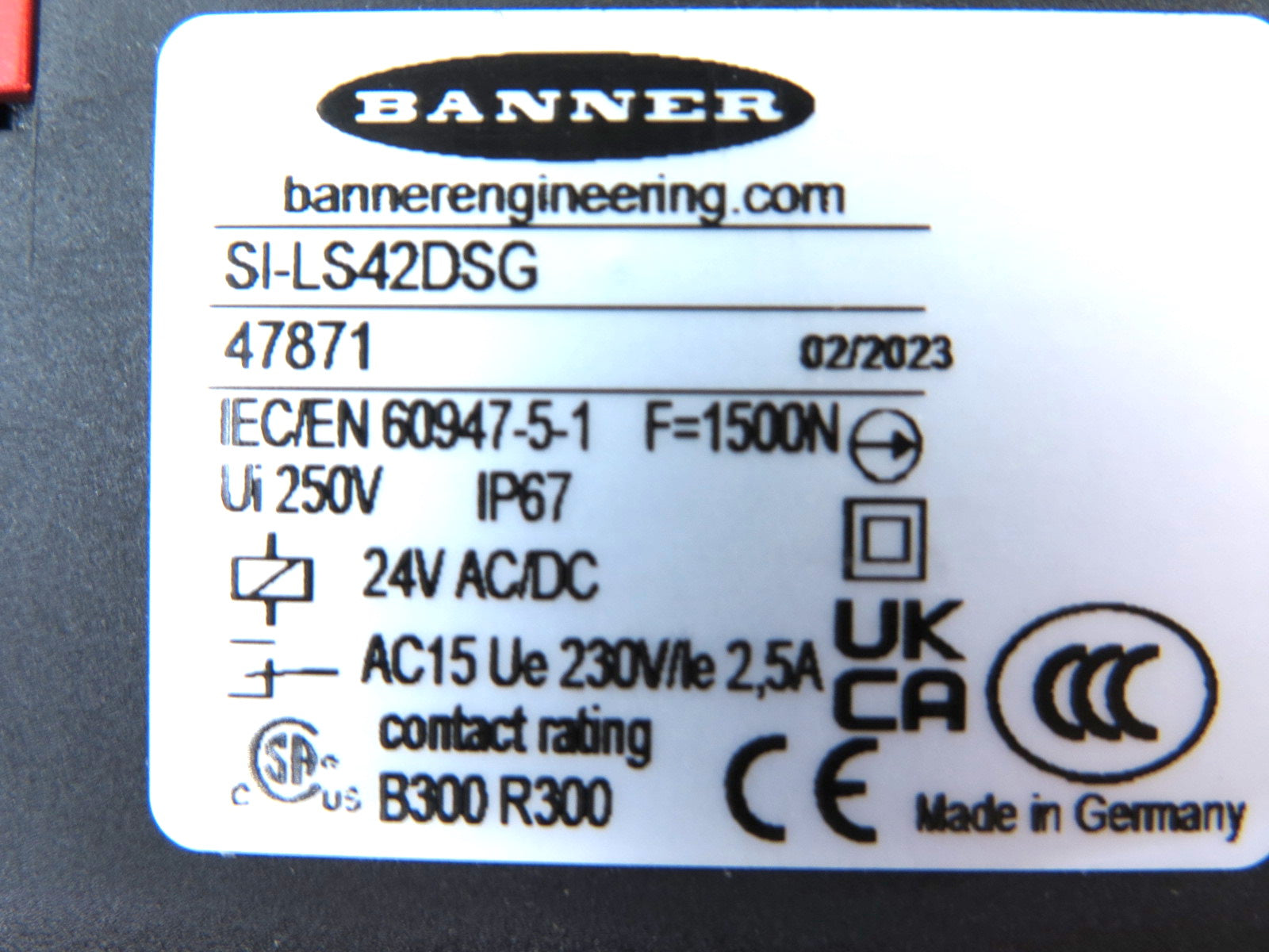 Banner SI-LS42DSG 47871 Interlock Body Spring Locking - Advance Operations