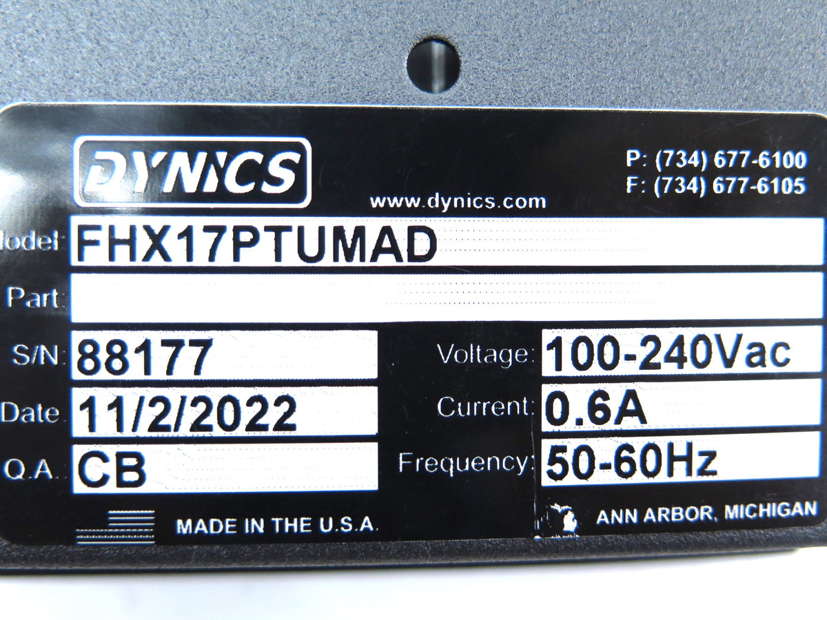 Dynics FHX17PTUMAD HMI Touchscreen Panel - Advance Operations