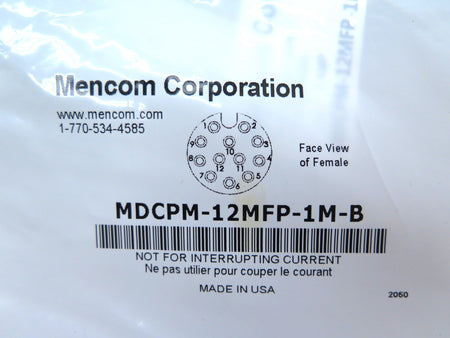 Mencom MDCPM-12MFP-1M-B Cordset 12-Pole Female - Advance Operations