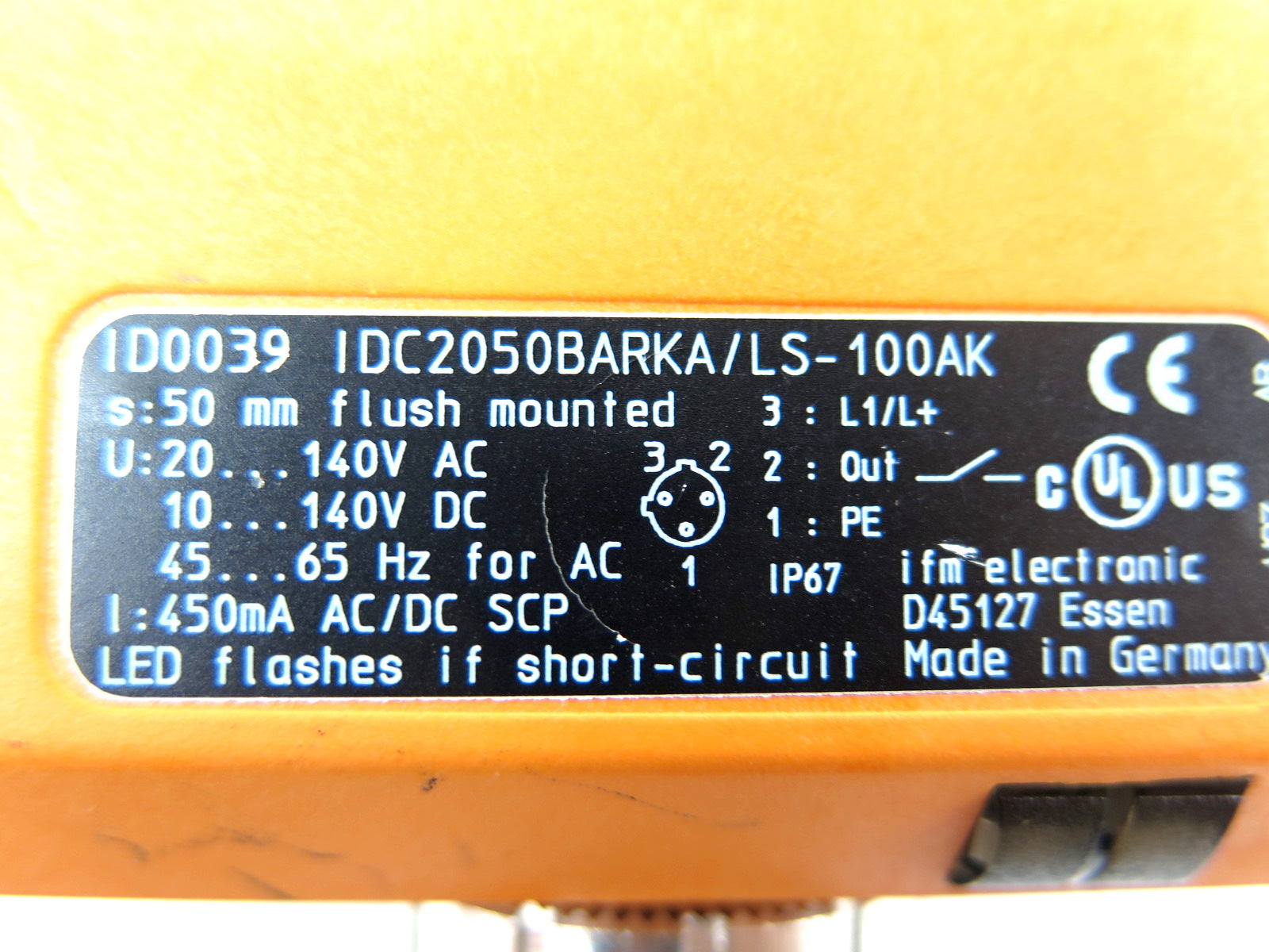 IFM Electronic IDC2050BARKA/LS-100AK Proximity Switch - Advance Operations