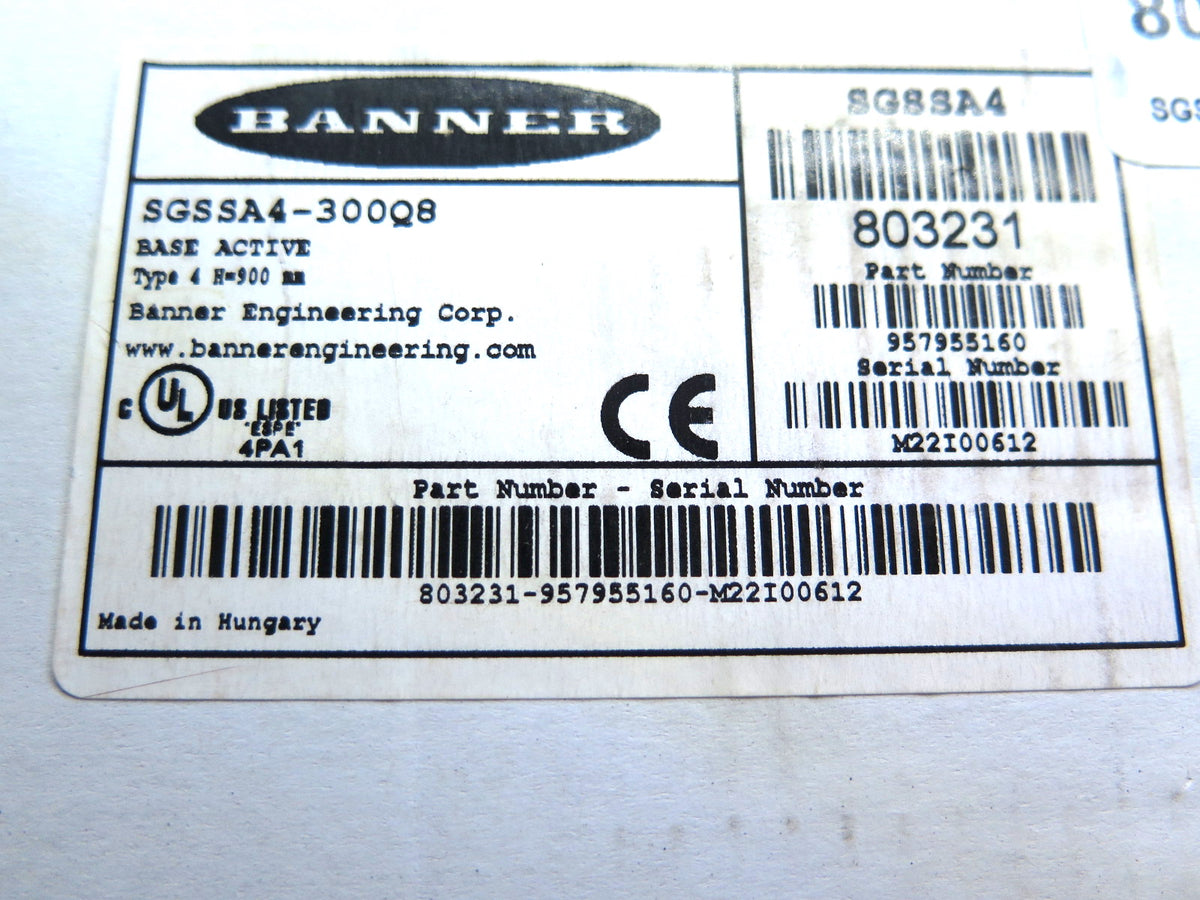 Banner SGSSA4-300Q8 803231 Active Transceiver - Advance Operations