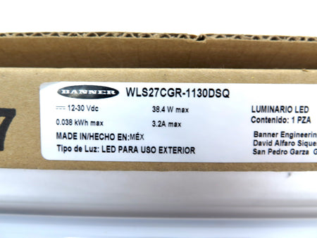 Banner WLS27CGR-1130DSQ 802215 Dual Color Light Strip - Advance Operations