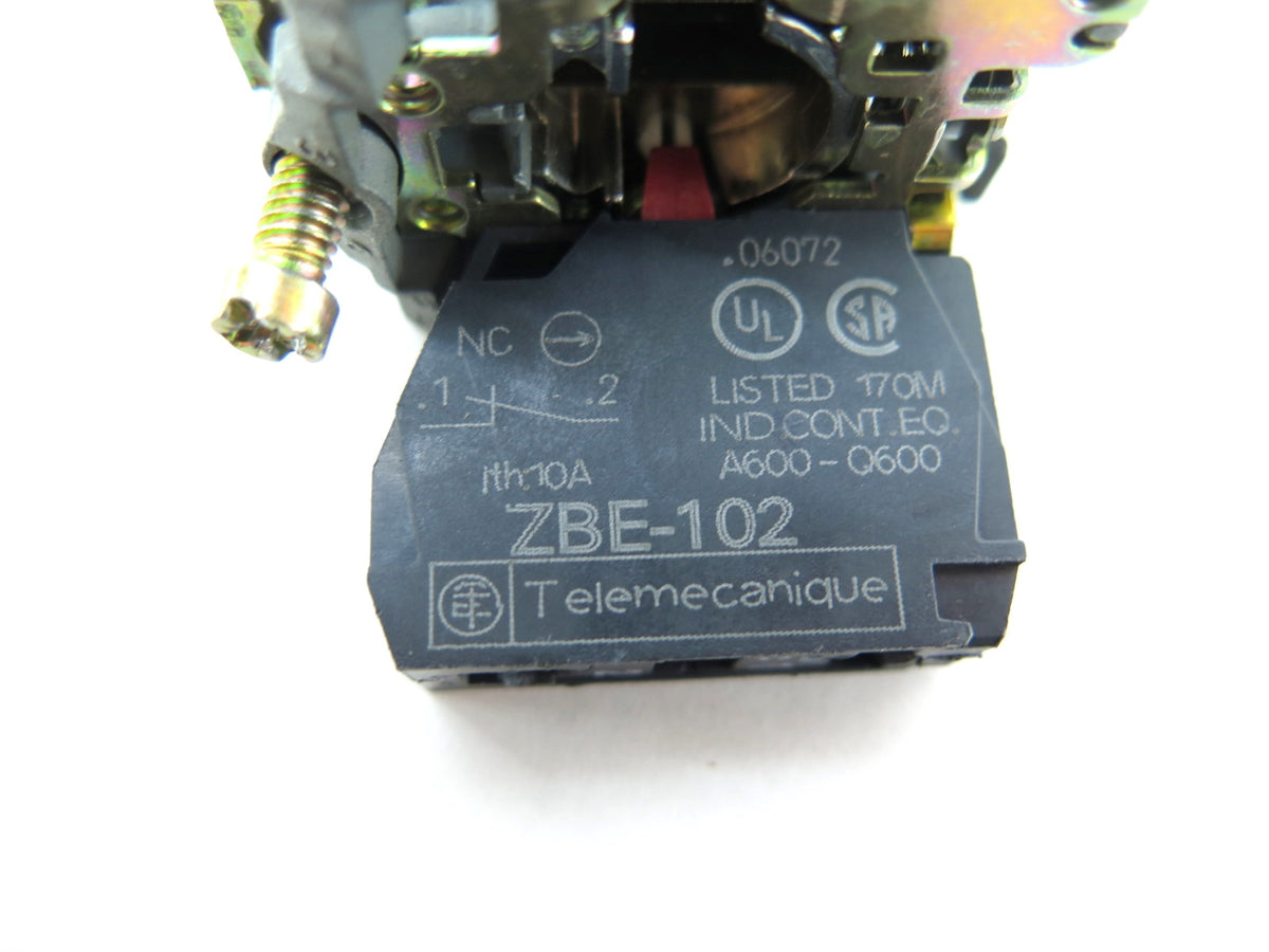 Telemecanique ZB4BD4 ZBE-102 Harmony Spring Return Switch*LOT OF 2* - Advance Operations