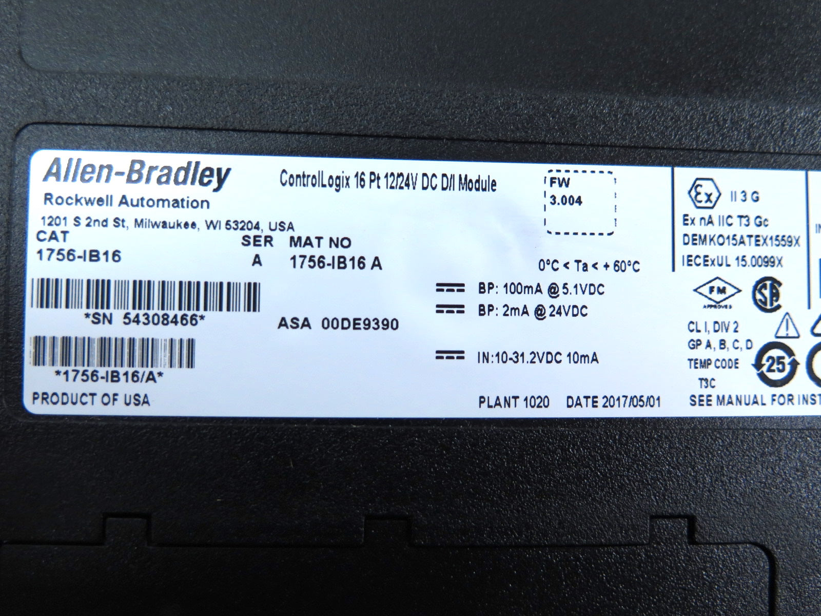 Allen-Bradley 1756-IB16/A 1756-IB16 DC Input 16PT - Advance Operations