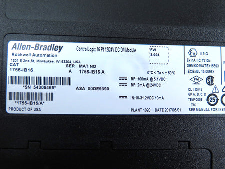 Allen-Bradley 1756-IB16/A 1756-IB16 DC Input 16PT - Advance Operations