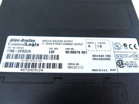 Allen-Bradley 1756-0F6CI/A 1756-0F6CI Analog Isolated Output - Advance Operations