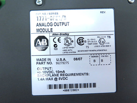 Allen-Bradley 1771-0FE1 1771-0FE1/B Analog Output Module - Advance Operations