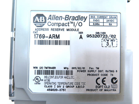 Allen-Bradley 1769-ARM Address Reserve Module - Advance Operations