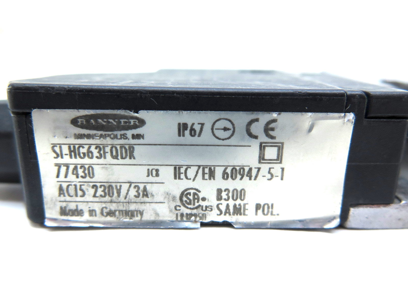 Banner SI-HG63FQDR 76921 Hinge Safety Interlock Switch - Advance Operations