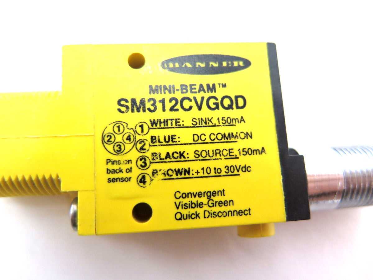 Banner SM312CVGQD 50985 Mini-Beam Visible Green Convergent - Advance Operations