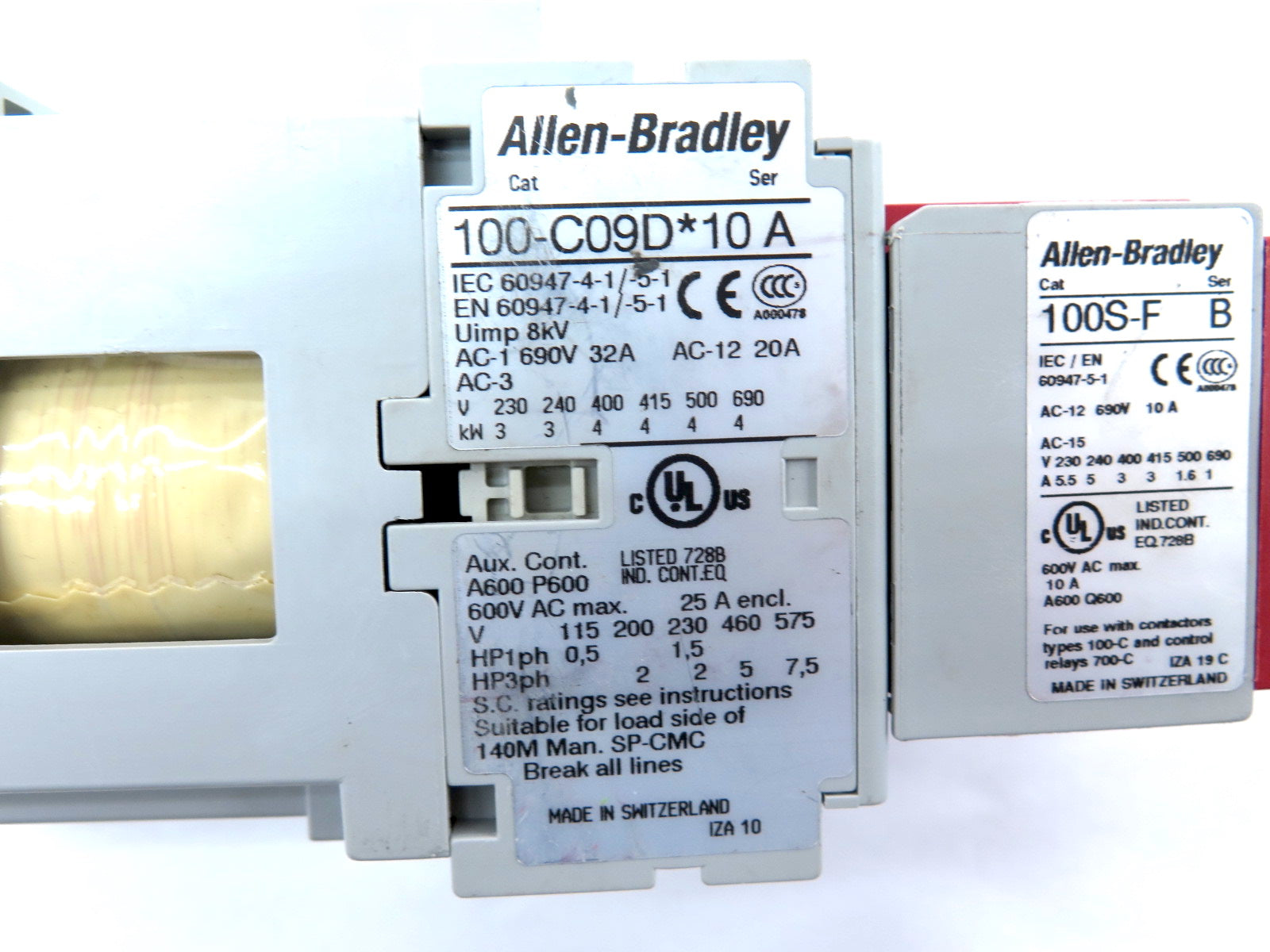 Allen-Bradley 100S-C09DJ14C Safety Contactor 600VAC 7.5HP - Advance Operations